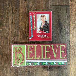 Set of believe Christmas decorations